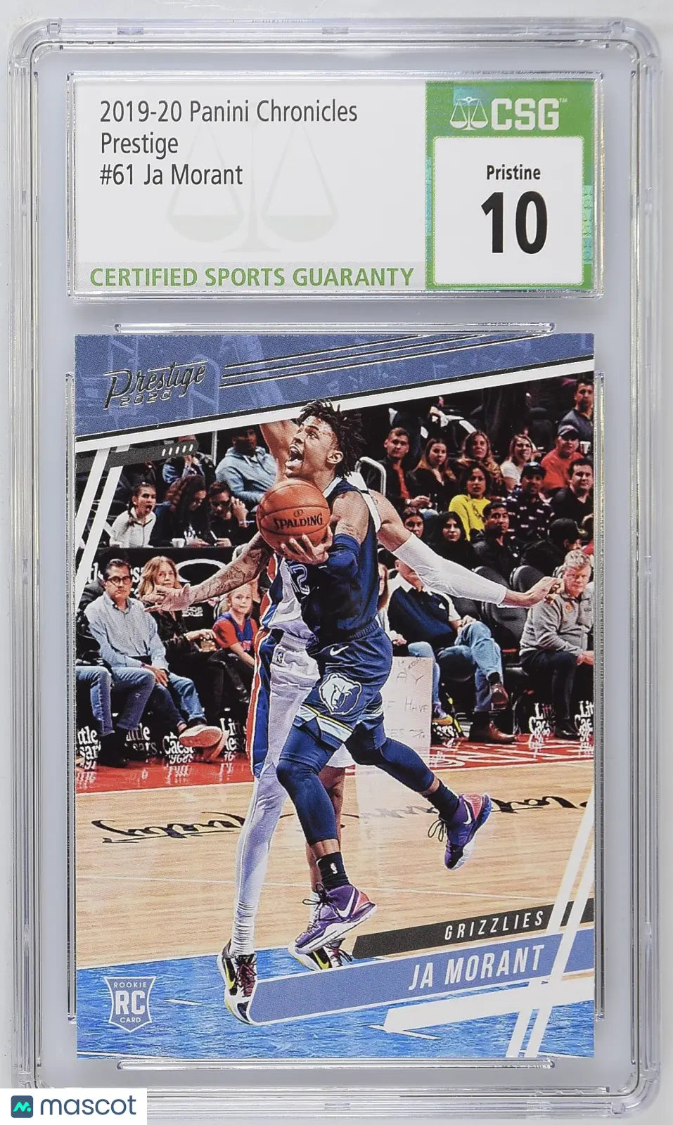 2019-20 Panini Chronicles Ja Morant Rookie Card #61 CSG 10 Gem Mint - Collectible Basketball Trading Card for NBA Fans & Memorabilia Enthusiasts