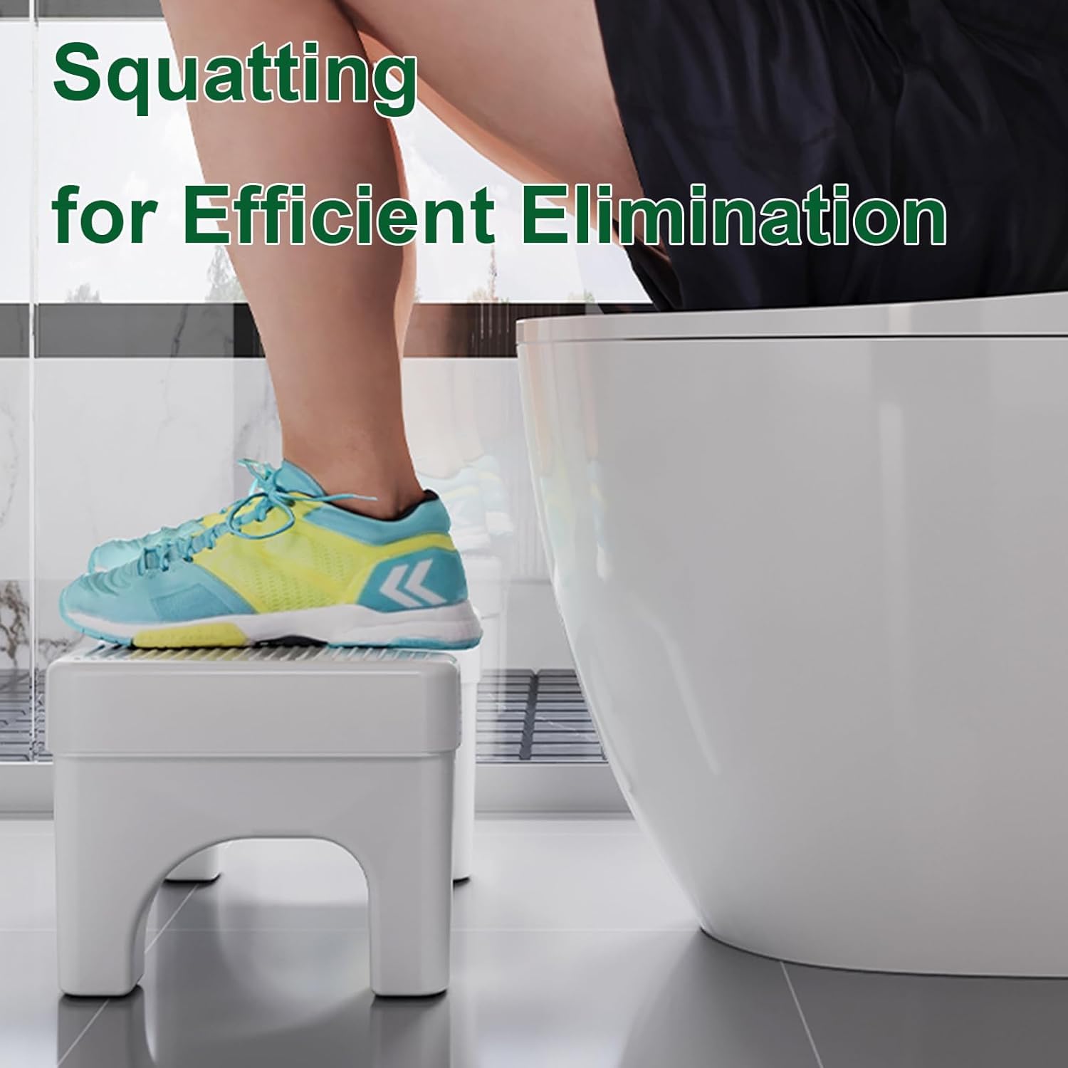 **Ergonomic Toilet Stool for Adults & Kids – Portable Non-Slip Squatting Stool with Patented Design, Improves Posture & Digestion – Perfect for Bathroom, Travel & Home Use**