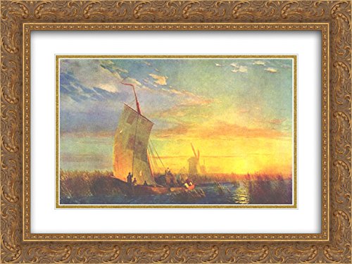 Ivan Aivazovsky Museum Art Print - 'Rush on Dnieper near Aleshki' 24x18 Gold Ornate Framed Painting with Double Matting | Wall Decor for Living Room, Office & Gallery Display