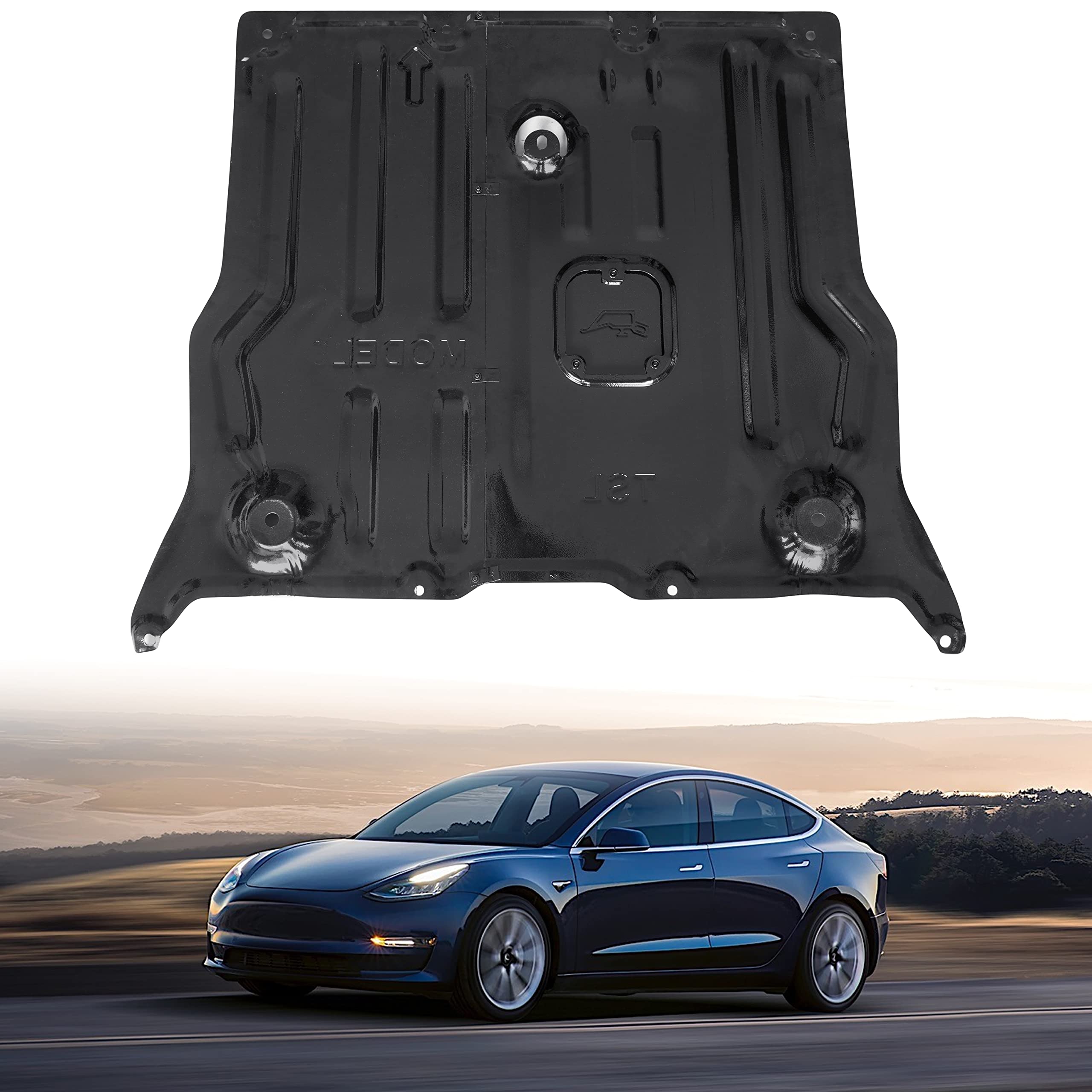 Premium Front Skid Plate for Tesla Model 3 (2017-2024) & Model Y (2020-2024) - Heavy Duty Underbody Engine Guard, Splash Shield & Chassis Protection - Perfect for Off-Roading, Winter Driving & Enhanced Vehicle Protection