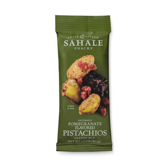 Sahale Snacks Pomegranate Glazed Pistachios Mix - Healthy Grab & Go Snack for Work, Travel & Hiking - Vegan & Gluten Free Nut Mix