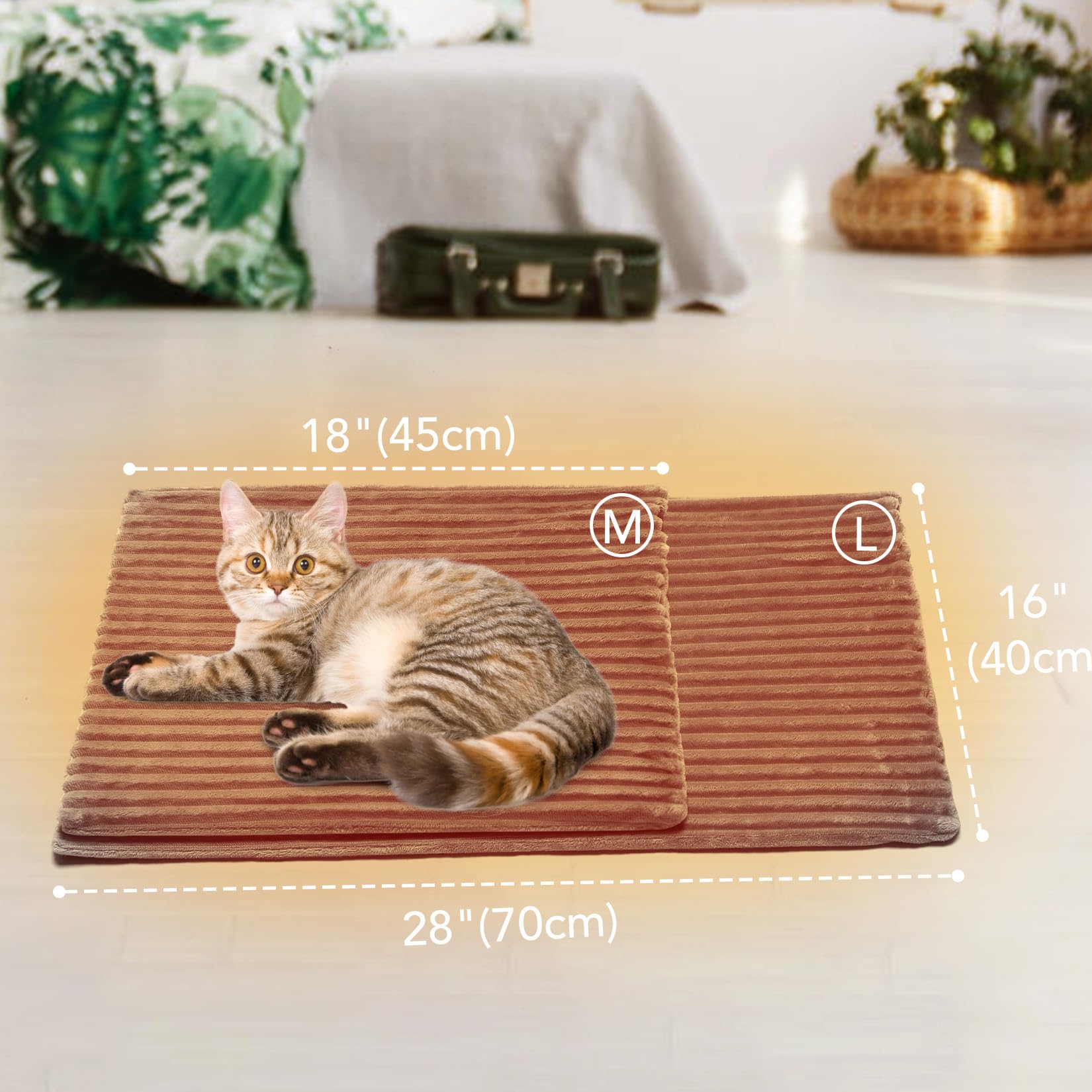 CAROMIO Pet Heating Pad for Cats & Dogs - Waterproof Electric Heated Mat with Auto Shut Off - Perfect for Indoor & Outdoor Use