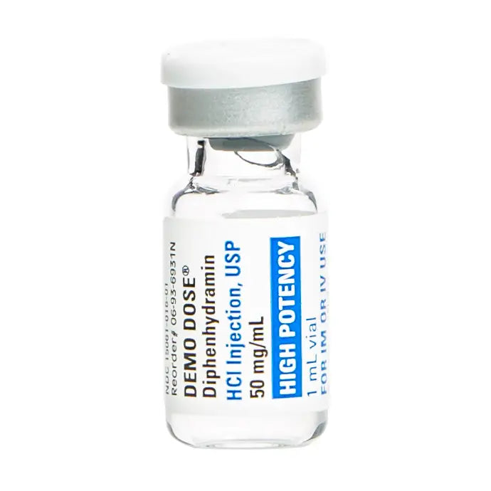 Diphenhydramine Benadryl 50mg/mL 1mL Solution - Allergy Relief & Sleep Aid for Adults - Perfect for Travel, Outdoor Activities & Emergency Kits