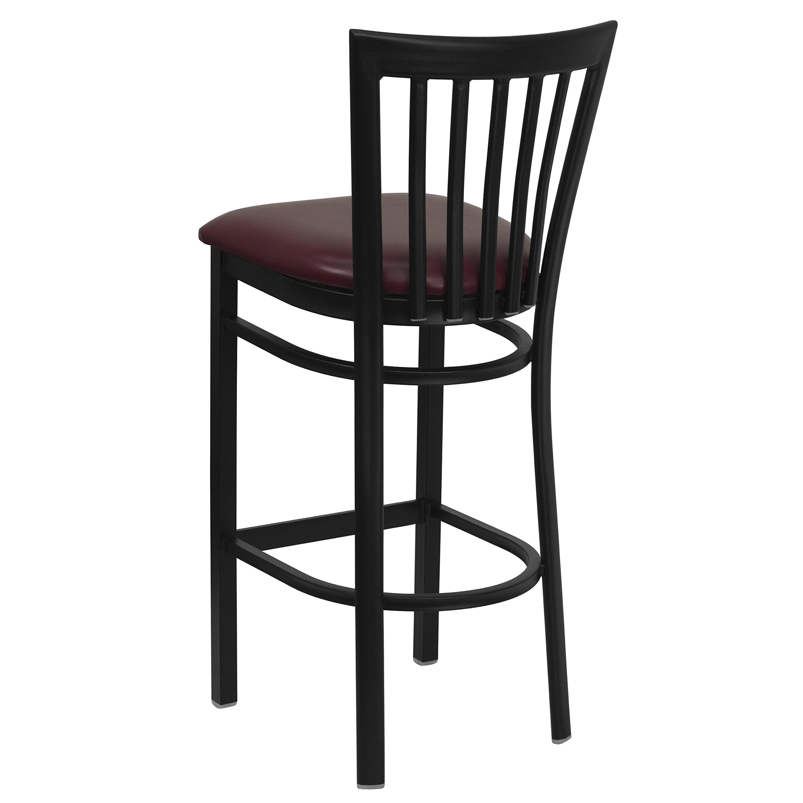 Flash Furniture HERCULES Series Black Metal Bar Stool with Burgundy Vinyl Seat - Heavy Duty School & Restaurant Stool for Kitchen Counter, Diner, Bar, and Home Use