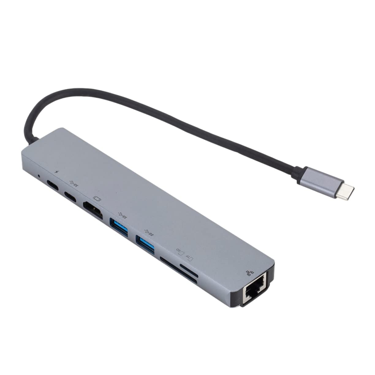 OSALADI 8-in-1 USB C Hub Adapter with TF/SD Card Slot, Ethernet Port, 4K HDMI, USB 3.0 Ports - Perfect for MacBook Pro/Air, Chromebook, Windows Laptops & Home Office Setup