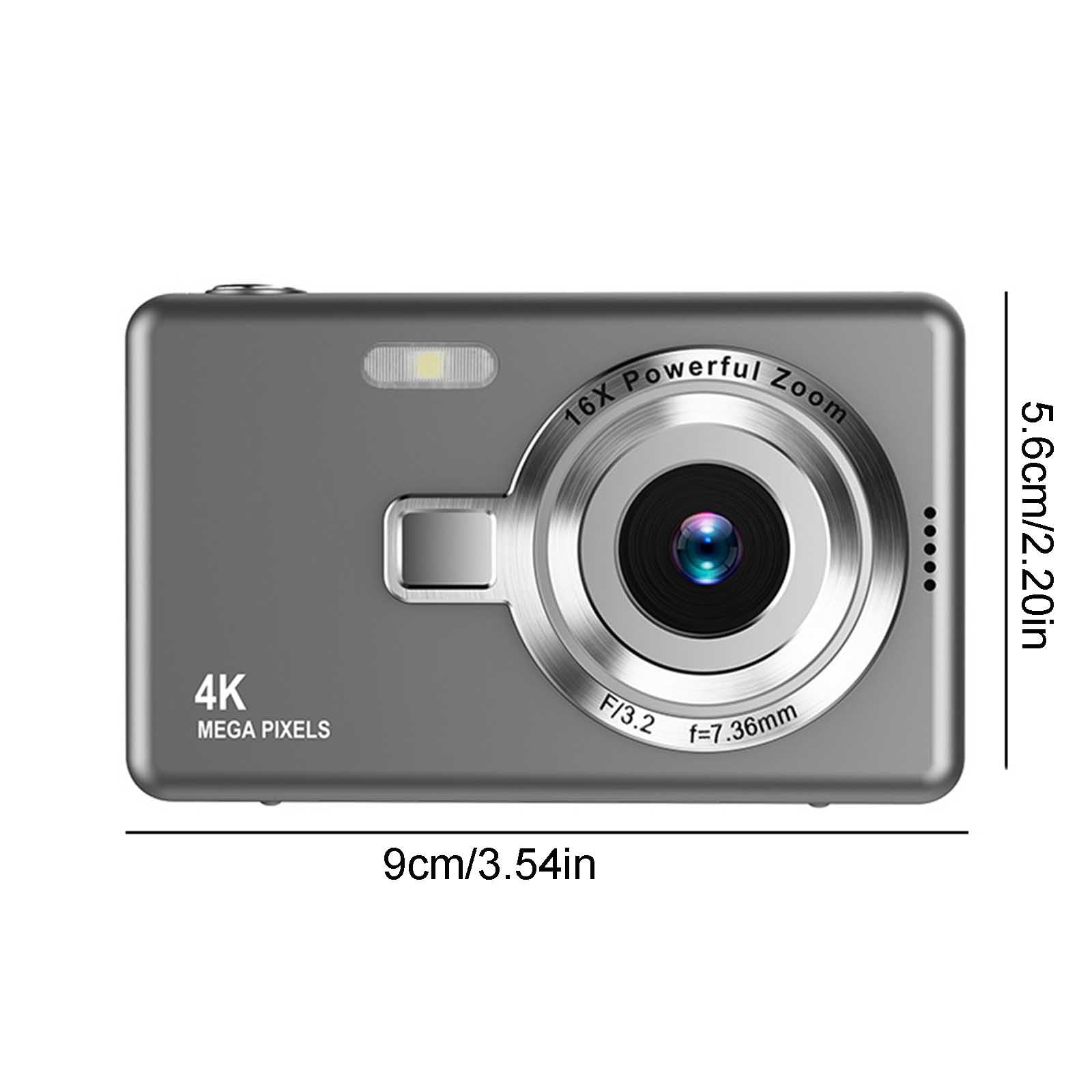 **48MP HD Digital Camera with 1080P Video, 16X Digital Zoom & Electronic Stabilization - Portable CCD Camera for Travel, Vlogging & Everyday Photography**