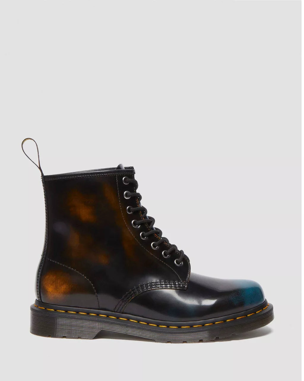 Dr. Martens 1460 Black & Multi Rainbow Rub Off Leather Lace Up Boots - Punk Fashion, Streetwear & Festival Style