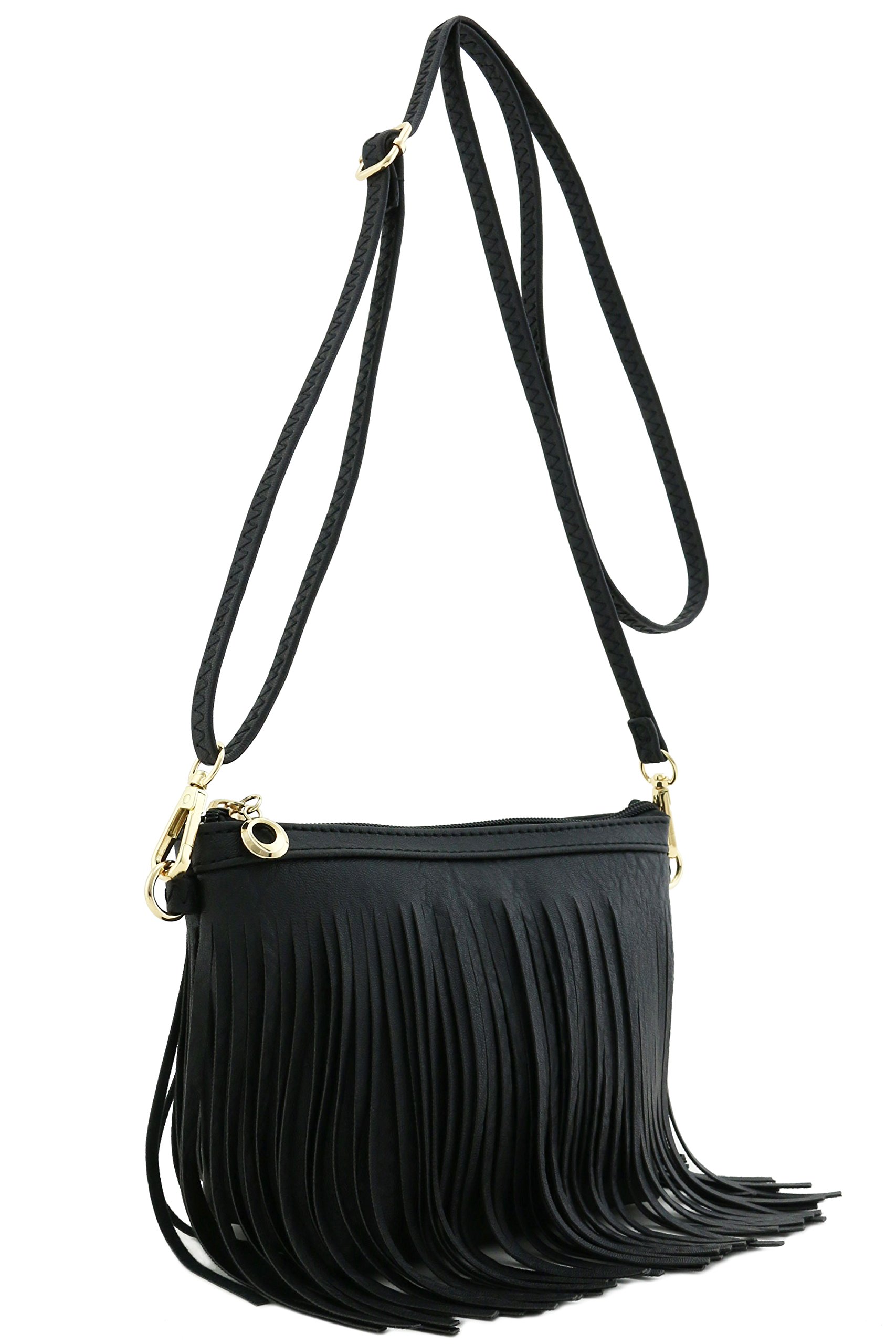 FashionPuzzle Small Fringe Crossbody Bag with Adjustable Wrist Strap - Stylish & Lightweight Purse for Women, Perfect for Daily Use, Travel, Shopping & Parties
