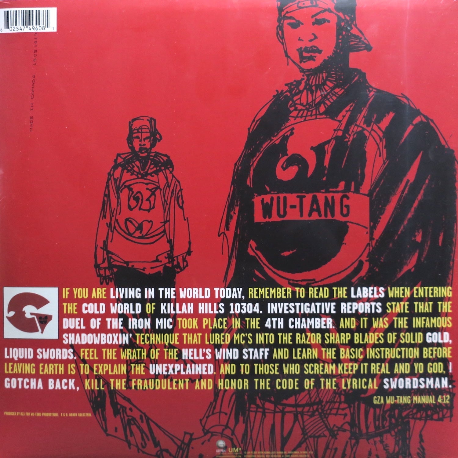 GENIUS/GZA 'Liquid Swords' Vinyl 2LP - Wu Tang Clan Limited Edition Hip Hop Record | Perfect for Music Collectors & Hip Hop Fans