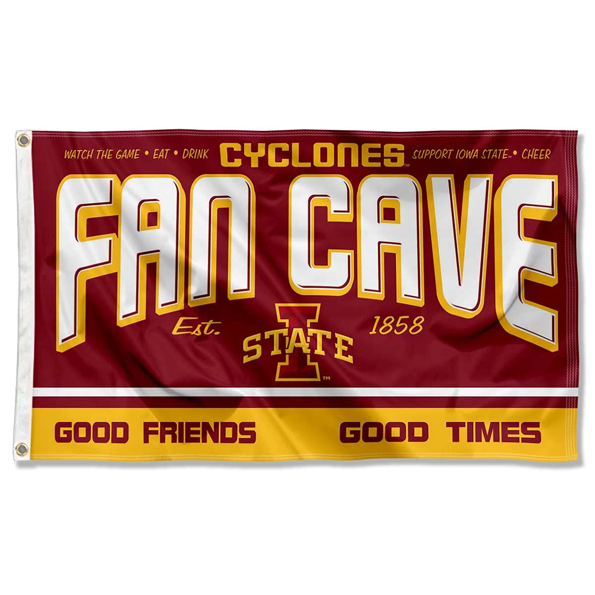 Iowa State Cyclones Fan Man Cave Banner Flag - College Football Decor for Game Room, Tailgate Party & Sports Bar - ISU Cyclones Team Spirit Accessories