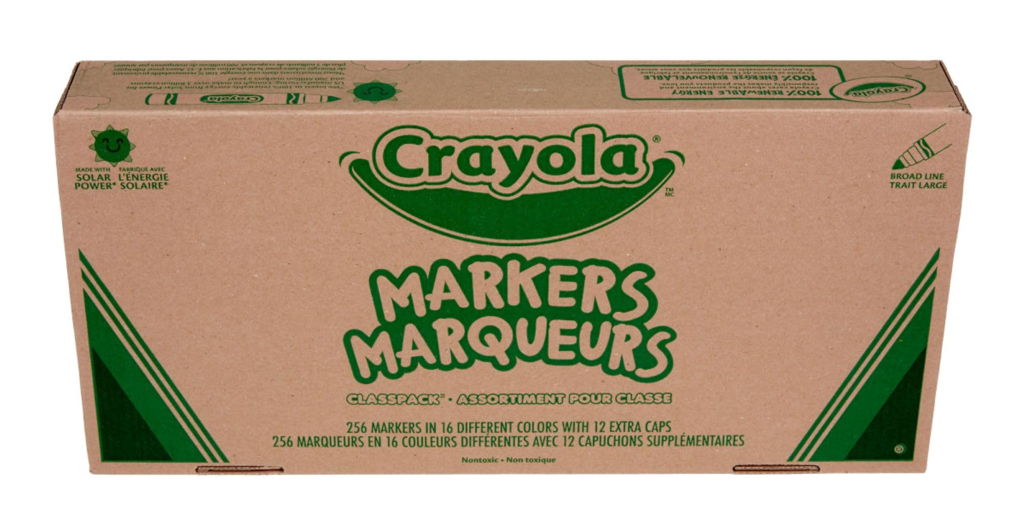 Crayola Broad Line Markers Classpack (256 Count) - Bulk School Supplies for Teachers & Students | Vibrant Colors for Classroom Projects, Art Activities & Creative Learning