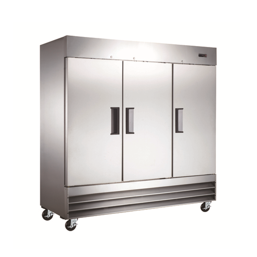 Nella 81 Inch Reach-In Commercial Refrigerator with 3 Solid Doors - Perfect for Restaurants, Cafes, and Catering Businesses