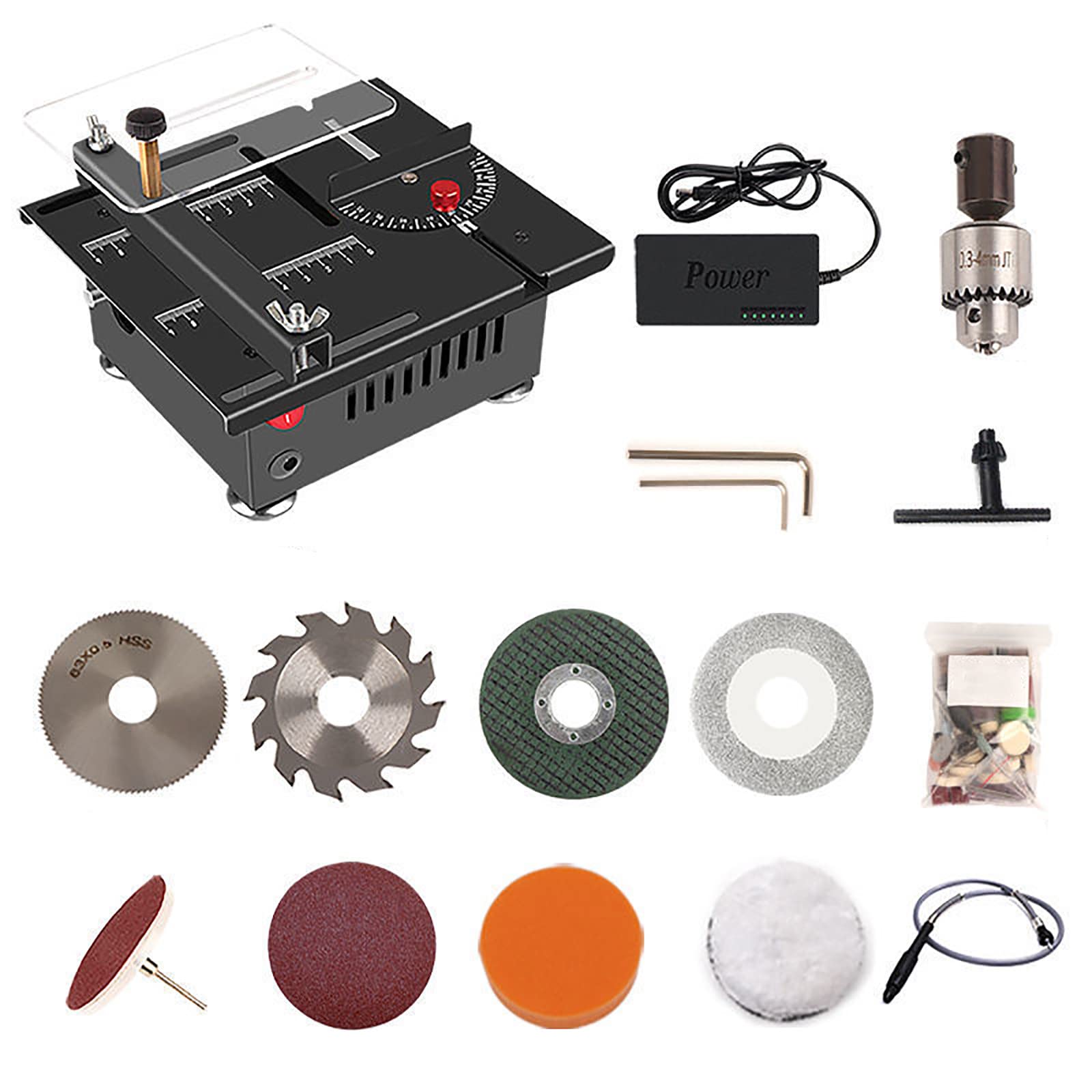 24V 100W Electric Table Saw - Mini Desktop Wood Cutting Tool with Adjustable Speed & Angle, Perfect for Woodworking, Plastic & Acrylic Cutting | DIY Projects, Home Workshop, Craft Making