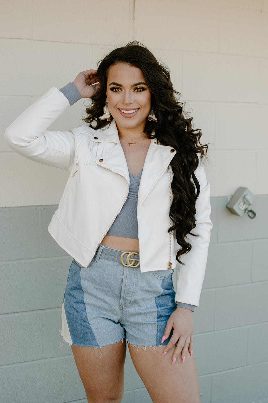Stylish White Fringe Vegan Leather Jacket - Cruelty-Free Fashion for Women | Perfect for Casual Outings, Concerts & Boho Chic Looks