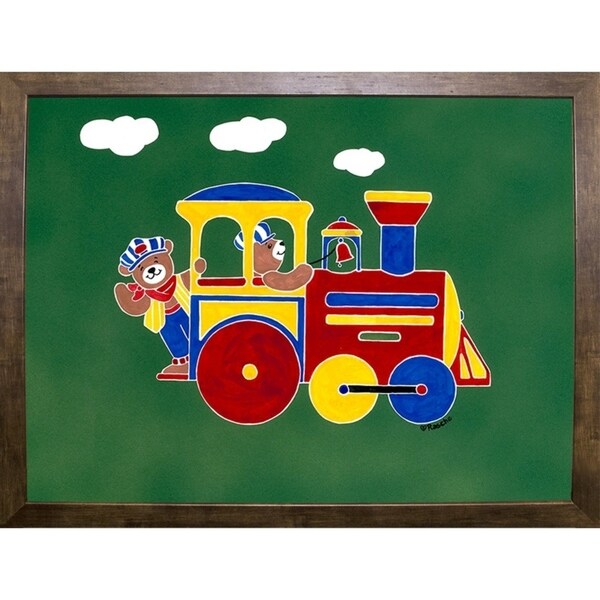 BearRy Happy Conductors SHERAS68808 Print 21x28.25 by Shelly Rasche - Vibrant Wall Art for Kids Room, Nursery Decor & Playroom Decoration