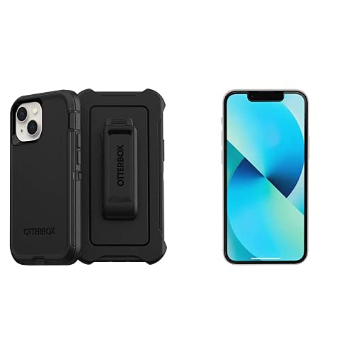 OTTERBOX PERFORMANCE GLASS SERIES Screen Protector for iPhone 13 mini (ONLY) - CLEAR with OTTERBOX DEFENDER SERIES SCREENLESS EDITION Case for iPhone 13 mini & iPhone 12 mini - BLACK | Premium Protection Combo for Everyday Use, Work & Outdoor Activities