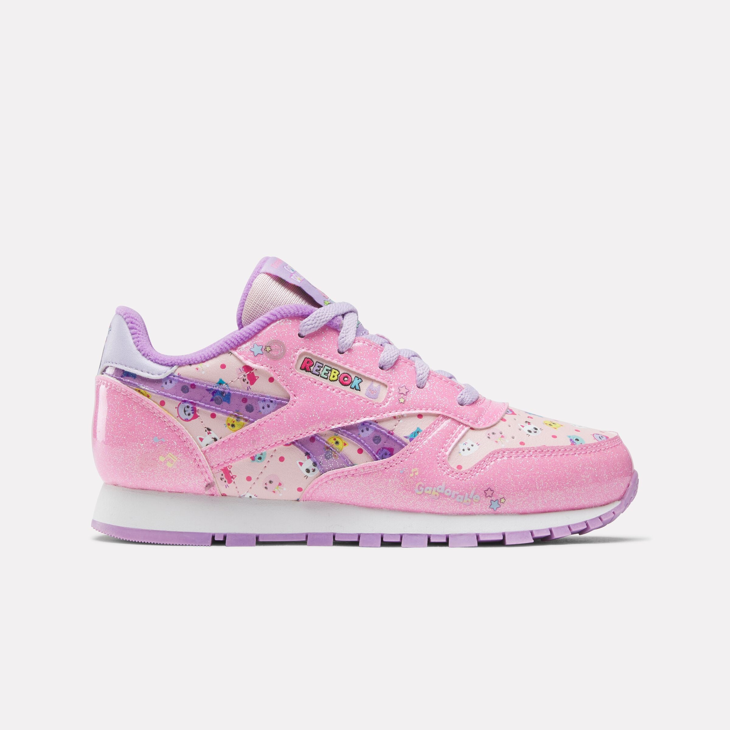 Reebok x Gabby's Dollhouse Classic Leather Step 'n Flash Sneakers 2.0 for Toddlers & Little Kids - Light-Up Shoes for Playtime, Preschool & Outdoor Activities