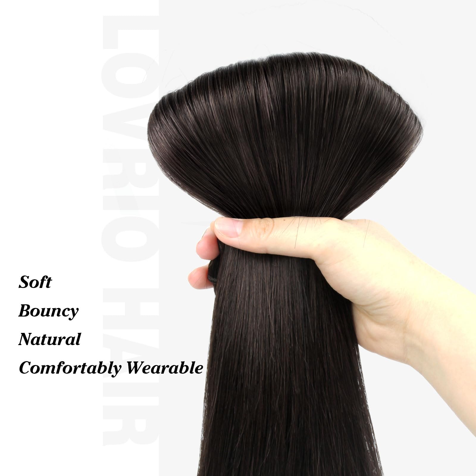 9A Grade Clip-In Human Hair Extensions - Off Black Color, Ultra Thick Double Weft for Full Head Coverage - 22 Inch, 140g, 7 Pieces with 18 Clips | Perfect for Volume, Length & Styling for Parties, Weddings & Daily Wear
