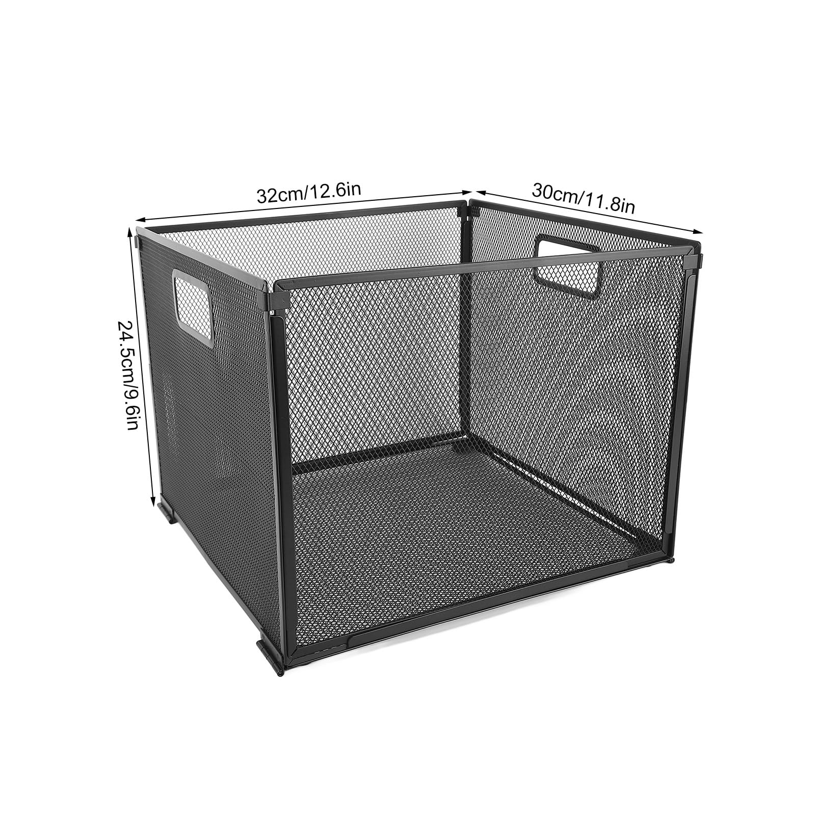 Foldable Iron Mesh File Basket - Space-Saving & Durable Organizer for Home, Office, Kitchen, or Dorm - Perfect for Documents, Magazines, and Office Supplies
