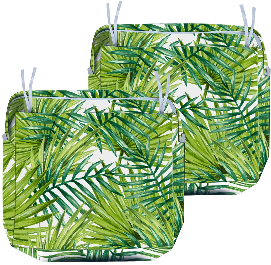 Waterproof 2-Pack Outdoor Deep Seat Patio Cushion Covers 22x20x4 Inches - Tropical Leaves Design - Durable & UV Resistant for Patio Furniture, Garden Chairs, Poolside Loungers & Outdoor Decor