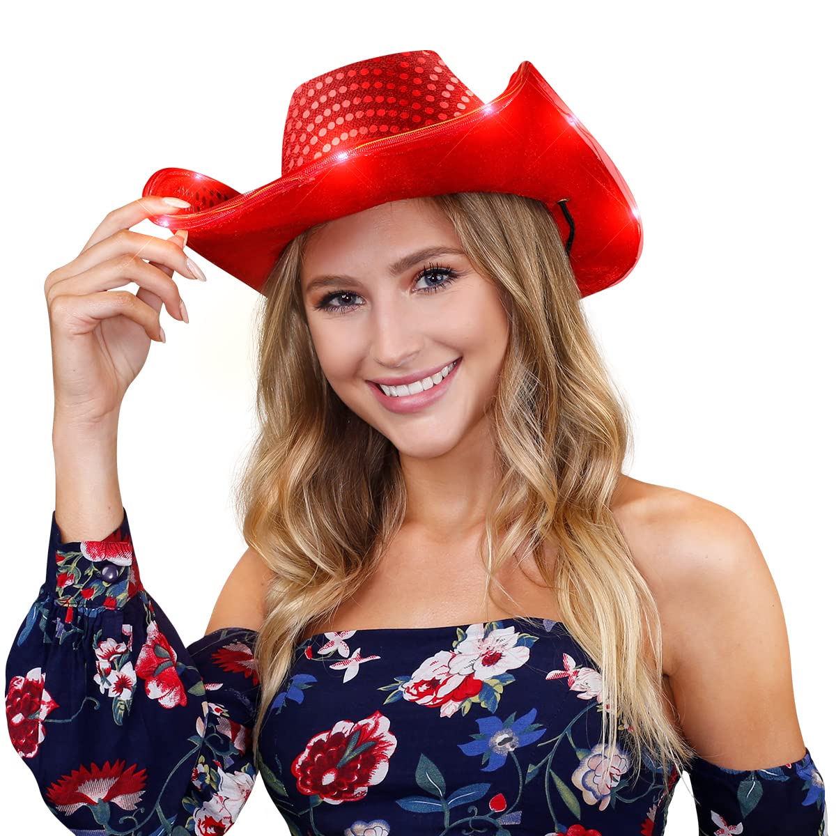 Flashing LED Cowboy Boots for Women - Western Style Light Up Shoes for Parties, Concerts & Festivals