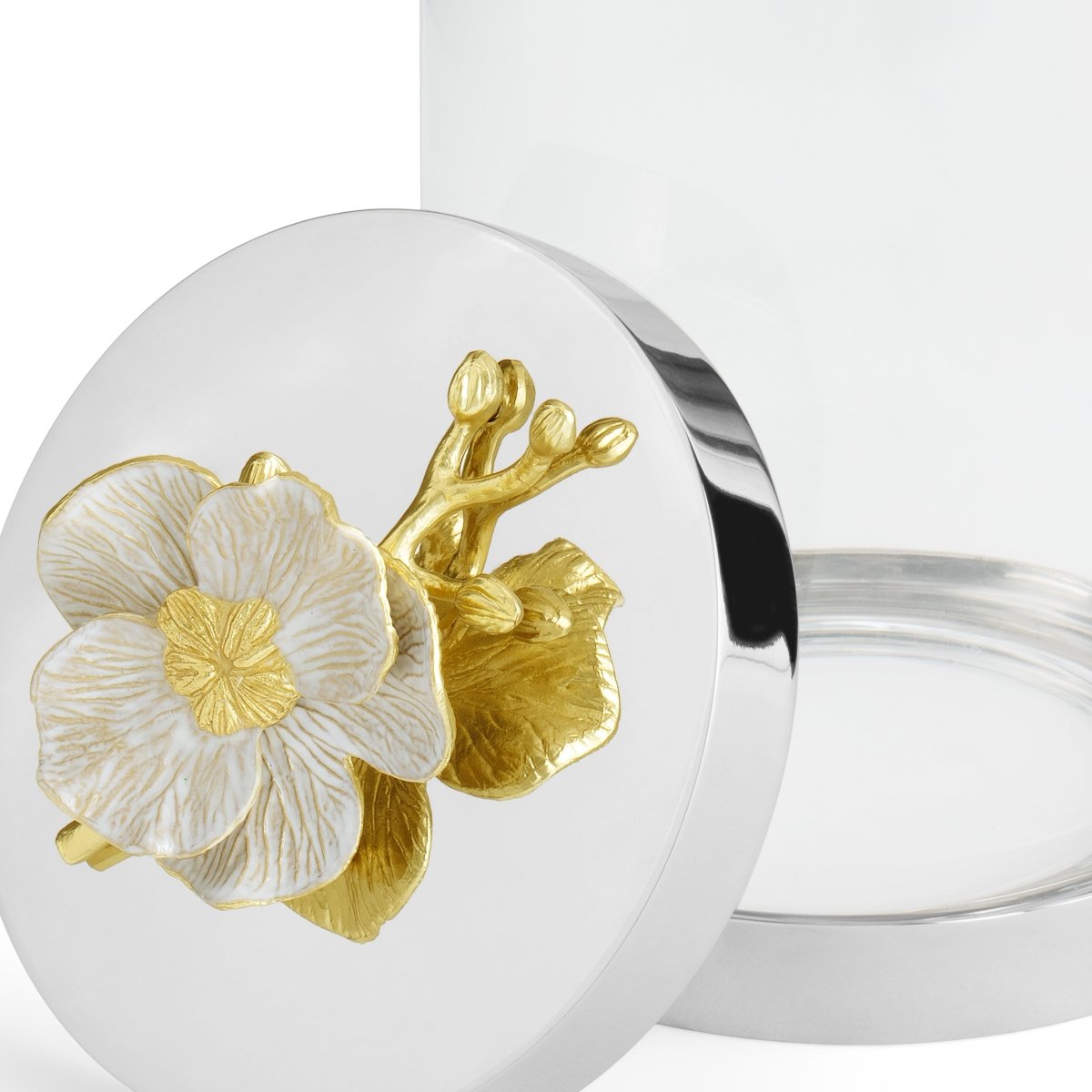 Premium Orchid Canisters Set - Elegant Glass Storage Jars for Tea, Coffee, Sugar & Spices - Perfect for Kitchen Organization & Home Decor