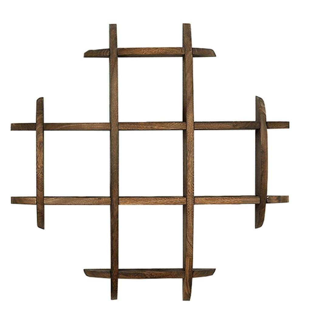 Modern Floating Shelves Wall Mounted - Retro Square Grid Decorative Cube Shelf for Books, Candles, Photos | Space-Saving Storage Solution for Living Room, Bedroom & Office