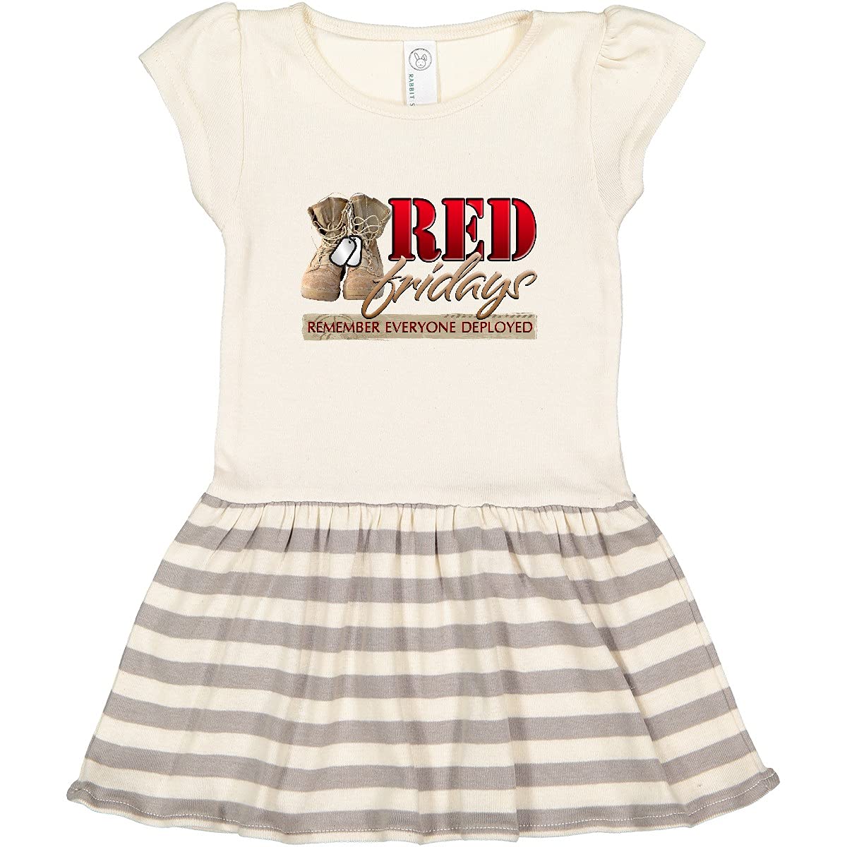 Inktastic Red Fridays (Boots) Toddler Dress - Cute Casual Outfit for Girls, Patriotic American Flag Themed Clothing for Toddlers - Perfect for Holidays, School, and Family Gatherings