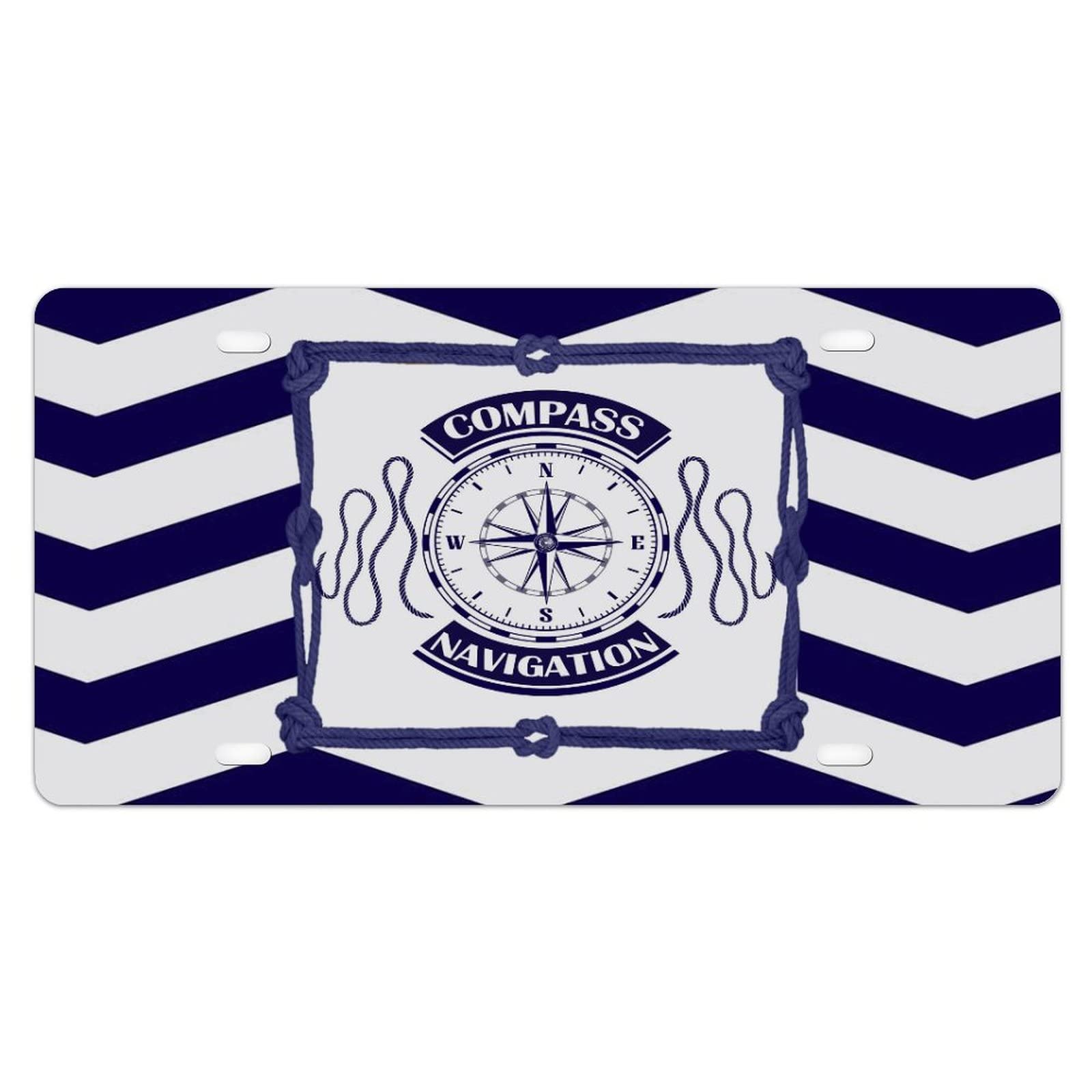 Vintage Ocean Animal Nautical Vanity License Plate - Coastal Seashells & Sea Life Car Tag - 6x12 Inch Aluminum Novelty Auto Accessory - Perfect for Beach House Decor, Boat Parties & Coastal Themed Gifts