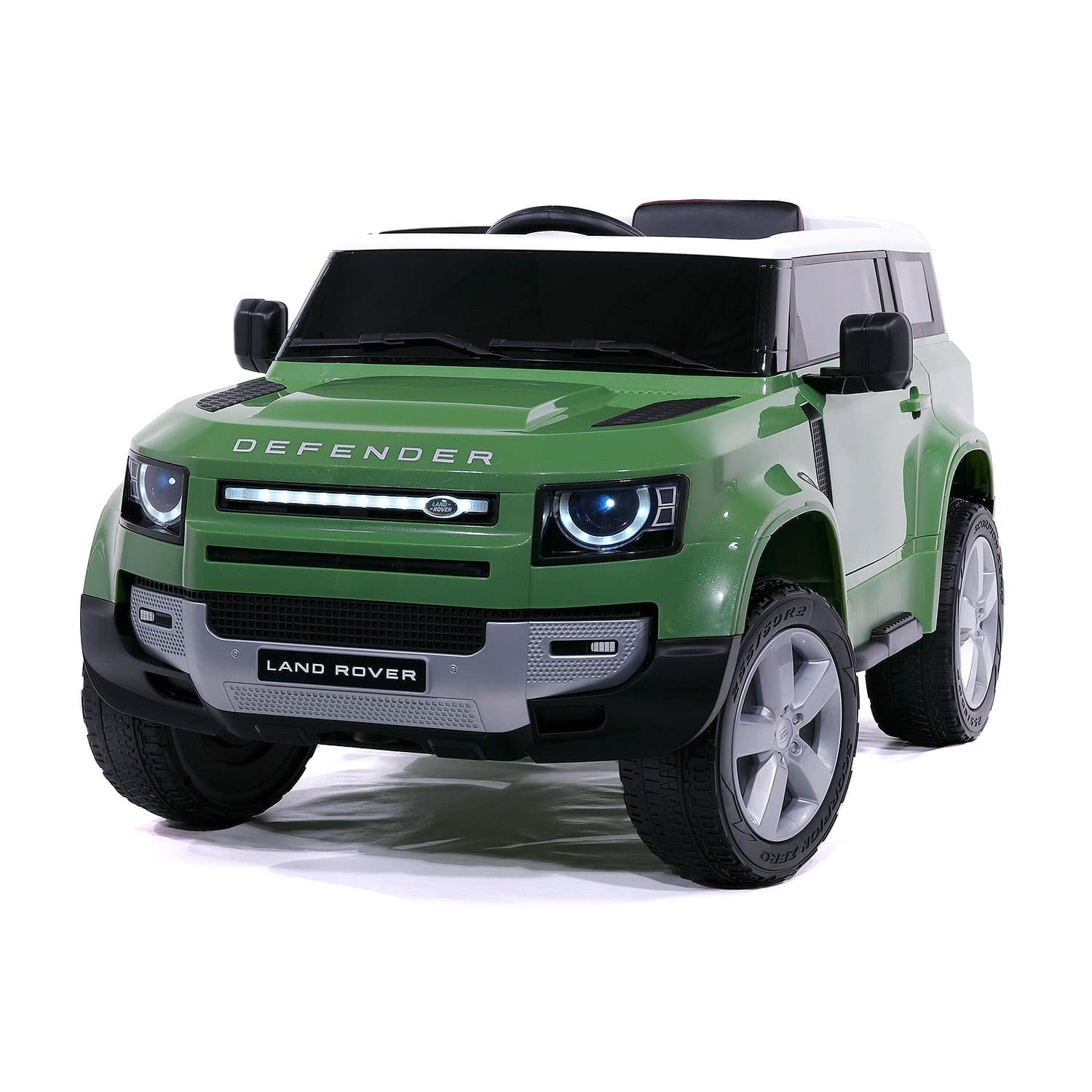 Moderno Kids Land Rover Defender 12V Electric Ride-On Car with Parental Remote Control, MP3/USB Music Player, Leather Seat & LED Lights - Perfect for Outdoor Play, Birthday Gifts & Toddler Adventures