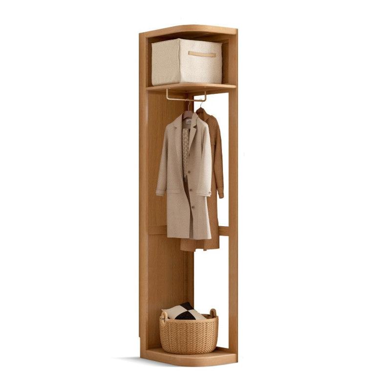 Solid Oak & Cherry Wood Corner Triangle Cabinet - Stylish Wardrobe Storage for Bedroom, Living Room, and Office Organization