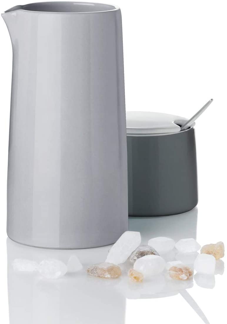 Emma Stelton 0.3L Grey Milk Jug - Premium Porcelain Creamer for Coffee & Tea - Perfect for Breakfast, Brunch, and Afternoon Tea Service