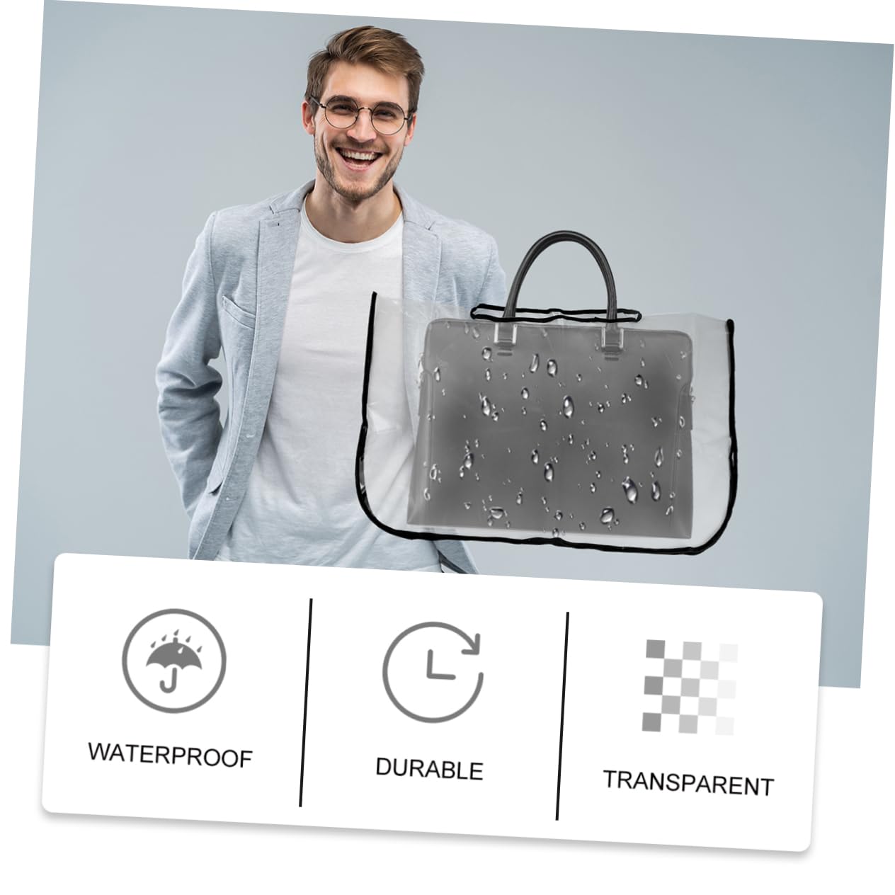 1Pc PVC Handbag Rain Cover & Shield - Waterproof Transparent Design for Outdoor Travel, Shopping & Commuting - Protects Purses from Rain & Dirt