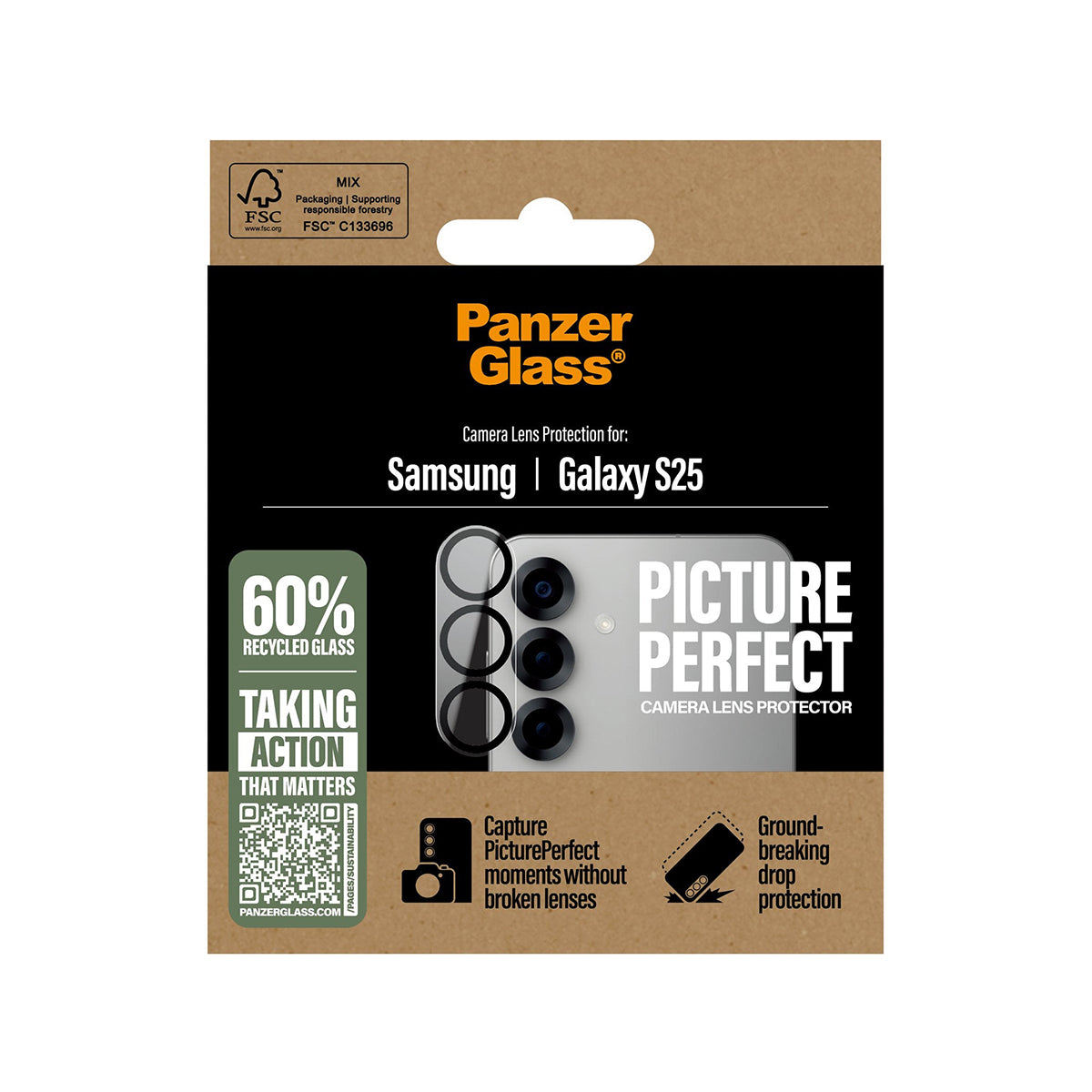 PanzerGlass PicturePerfect Lens Protector for Samsung Galaxy S25 - HD Clear Camera Glass Cover, Anti-Scratch & Anti-Fingerprint - Perfect for Travel Photography & Outdoor Adventures