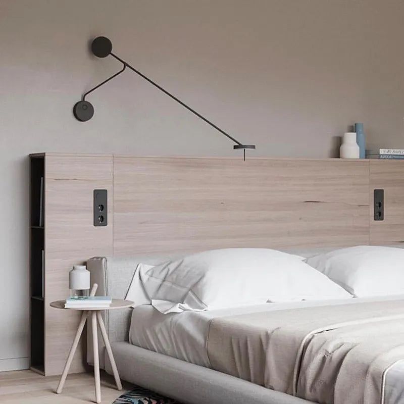 Modern Swing Arm Wall Sconce - Adjustable Reading Light for Bedroom, Living Room & Office - Space-Saving Wall Mounted Lamp with Flexible Arm
