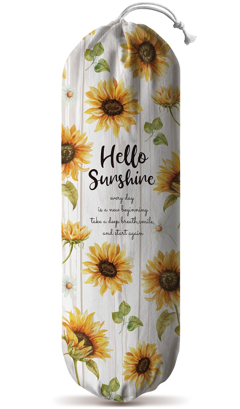 Sunflower Plastic Bag Holder & Dispenser - Kitchen Grocery Bag Organizer, Trash Bag Storage Carrier - Cute Home Decor for Kitchen, Pantry, Laundry Room - Perfect Gift for Mom, Wife, Grandma (Housewarming, Mother's Day, Birthday)