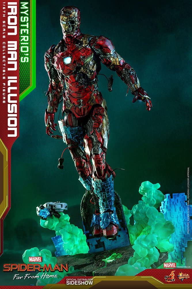 Hot Toys 1:6 Scale Mysterio's Iron Man Illusion Action Figure - Spider-Man: Far from Home Movie Collectible - Perfect for Marvel Fans & Display Collections