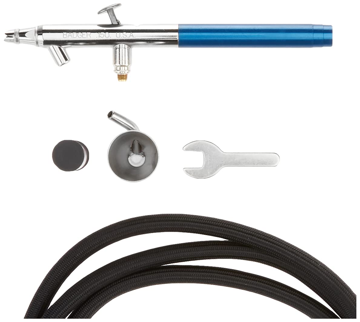 Badger Air-Brush Co. 150-7 Professional Airbrush Kit with 3 Tips & 1/8 oz Paint Cup - Red | Perfect for Model Painting, Cake Decorating & Nail Art