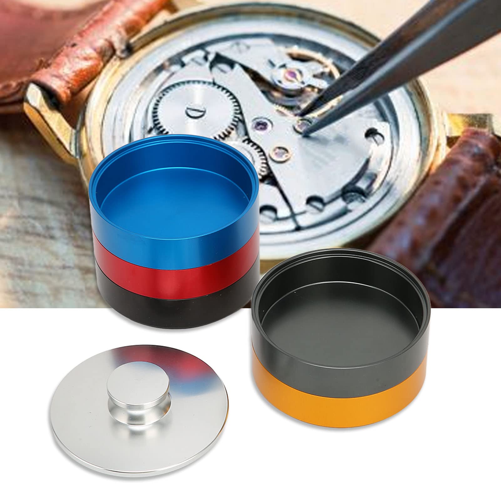 YUYTE Watch Oil Washing Jar - 5 Layer Aluminum Alloy Watch Movement Cleaning Pot for Maintenance & Repair | Professional Watchmaker Tool for Movement Oil Cleaning & Lubrication | Perfect for Watch Repair Shops & DIY Enthusiasts