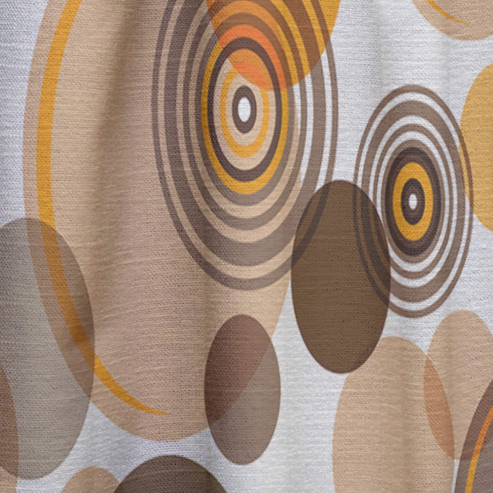 DesignQ Thermal Insulated Curtains - Orange & Brown Retro Circles Pattern - Single Panel 52x90 Inches - Blackout Drapes for Bedroom & Living Room - Perfect for Home Decor, Privacy & Energy Efficiency
