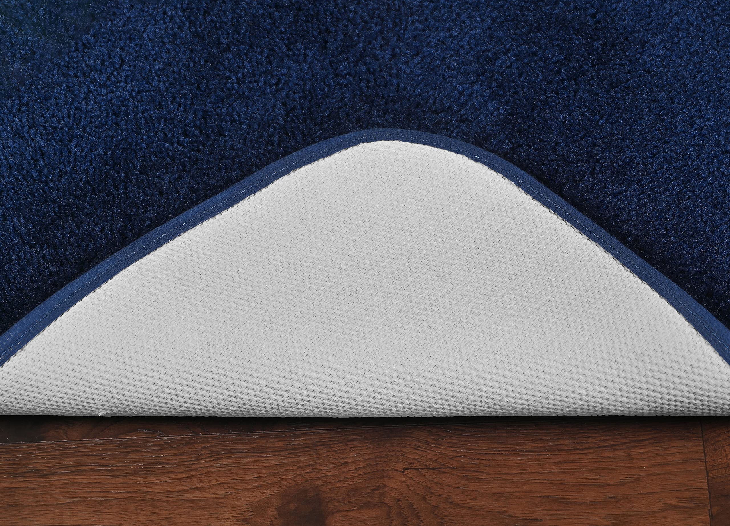 Garland Rug Traditional Nylon Washable Navy 5-Piece Bathroom Rug Set - Soft, Absorbent & Stylish Non-Slip Mats with Lid & Contour - Perfect for Bathroom, Shower & Vanity Areas