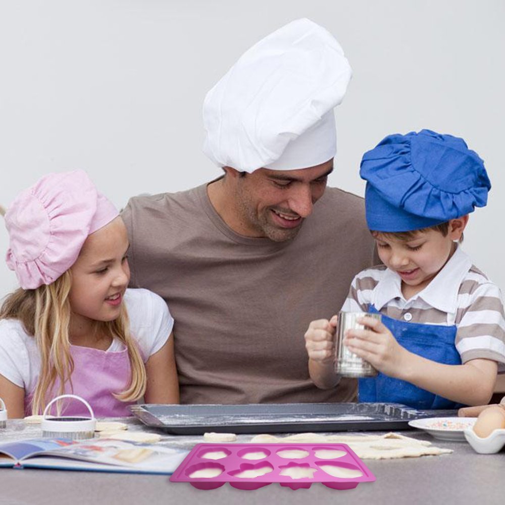 3 Pcs Floral Leaf Silicone Molds for Baking - 8-Cavity Cake, Chocolate, Pudding, Jelly & Soap Molds - Reusable Non-Stick Muffin Trays for Kitchen Decor & DIY Crafts (Pink) - Perfect for Birthday Parties, Wedding Favors & Holiday Baking