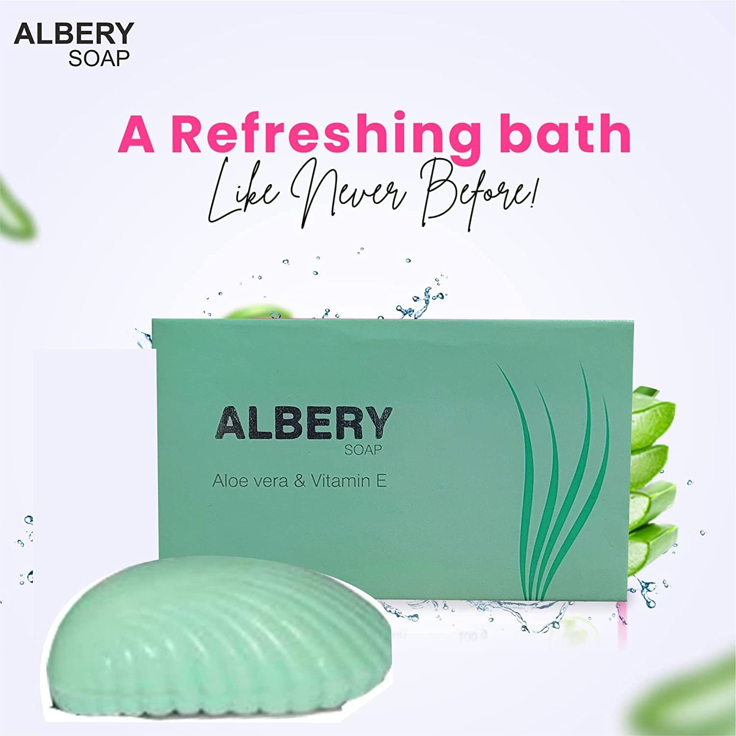 LYUD ALBERY Moisturizing Soap Bar with Aloe Vera & Vitamin E - Pack of 5 - Gentle Cleansing for Sensitive Skin, Daily Face & Body Wash, Natural Skincare Gift Set