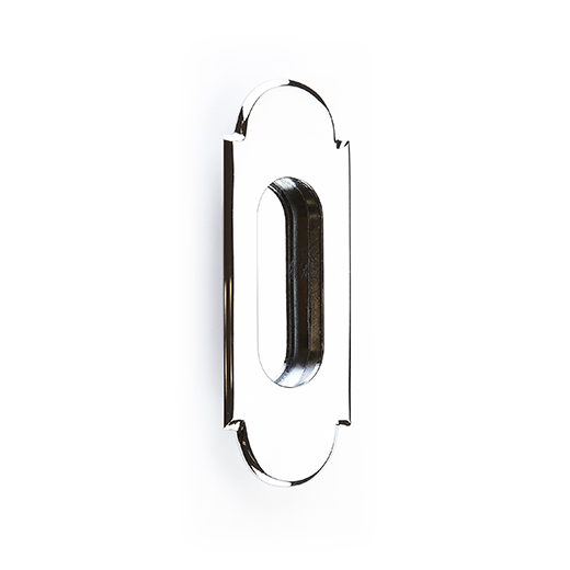 Polished Chrome Rectangular Flush Fleur Solid Brass Recessed Door Pull - Elegant Cabinet & Drawer Handle for Modern Kitchens, Bathrooms & Furniture