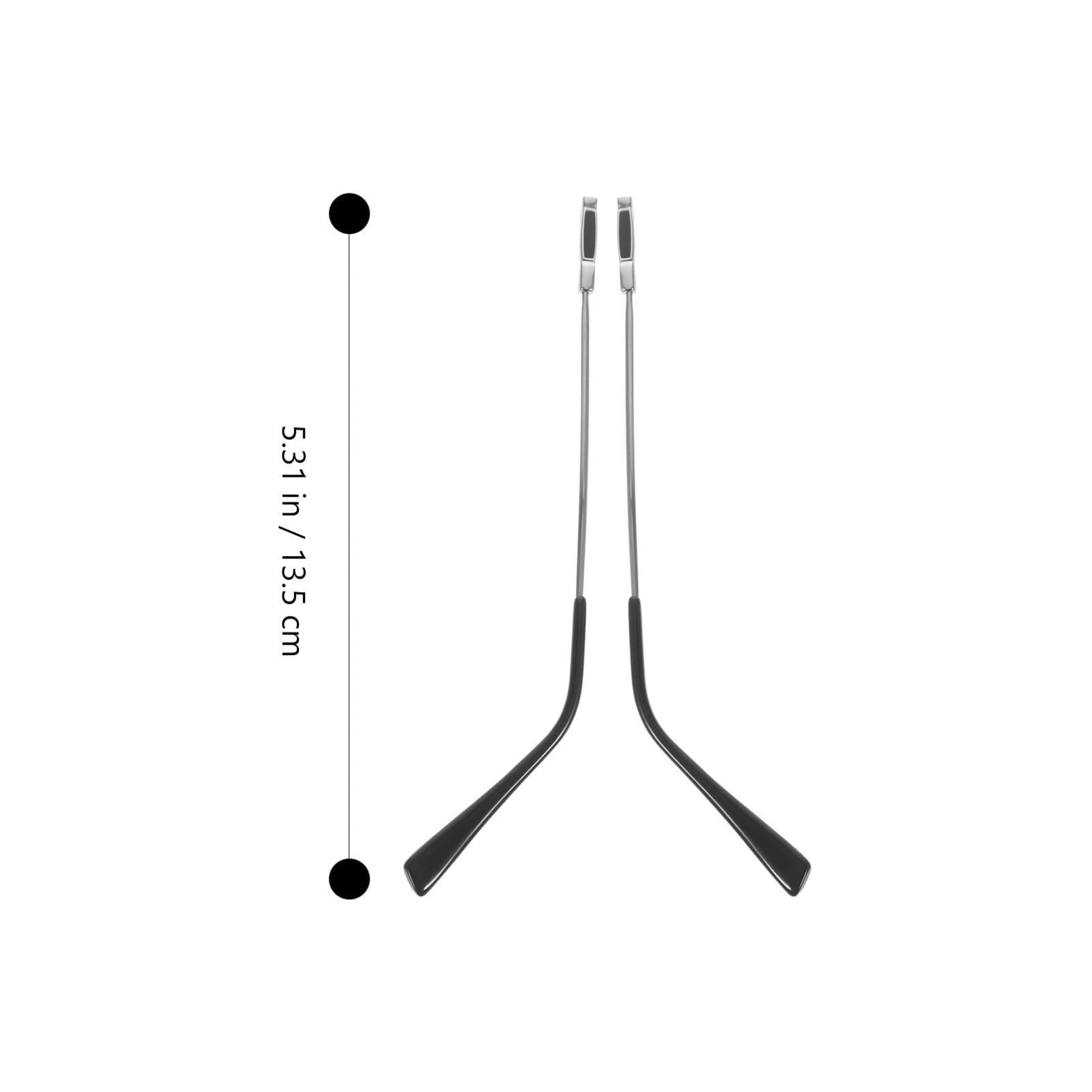 Lurrose 1 Pair Glasses Replacement Temple Arms - Metal Frame Rubber Ear Hooks for Eyeglass Repair Parts | Durable & Comfortable for Reading, Computer Work, and Daily Wear