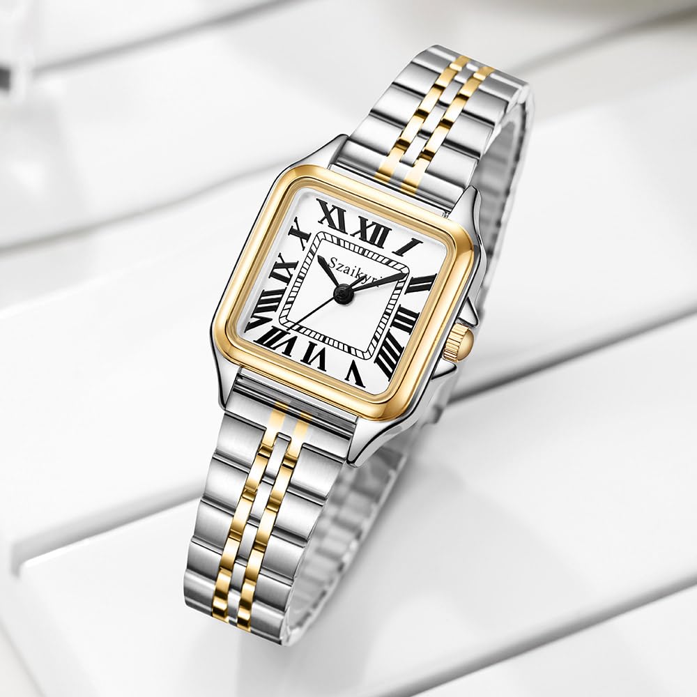 Elegant Women's Classic Square Watch with Roman Numerals - Stylish Casual & Dress Watch for Everyday Wear, Office, and Special Occasions