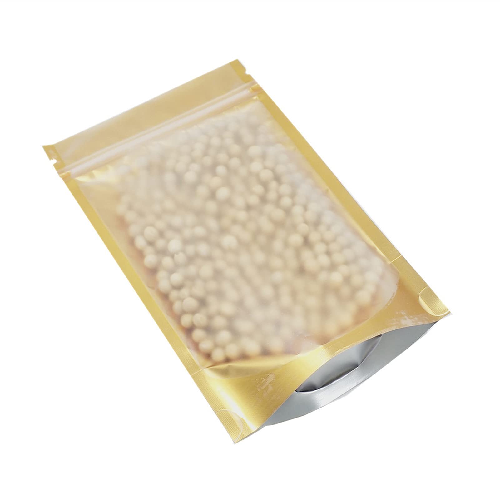 Premium Stand Up Resealable Mylar Bags with Clear Window - Airtight Moisture Proof Food Storage Pouches for Snacks, Coffee, Tea & Spices - Multi-Size Aluminum Foil Packaging Bags (Great for Pantry Organization & Bulk Food Storage)