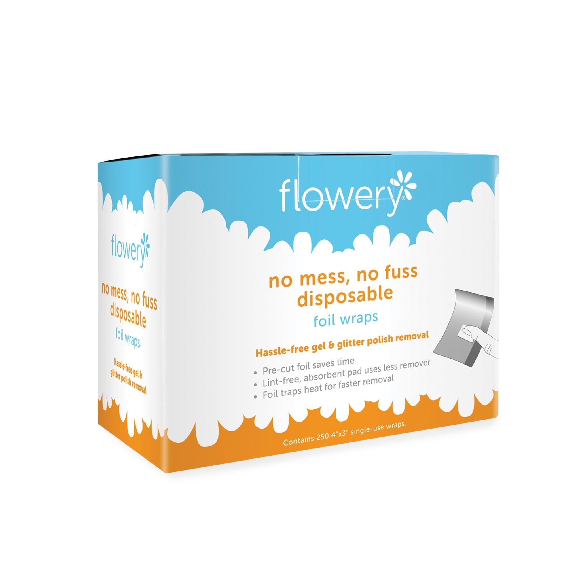Premium Nail Polish Remover Foil Wraps - 250 Count Floral Glitter & Gel Polish Remover Wraps for Salon & Home Manicure | Fast & Easy Nail Art Removal