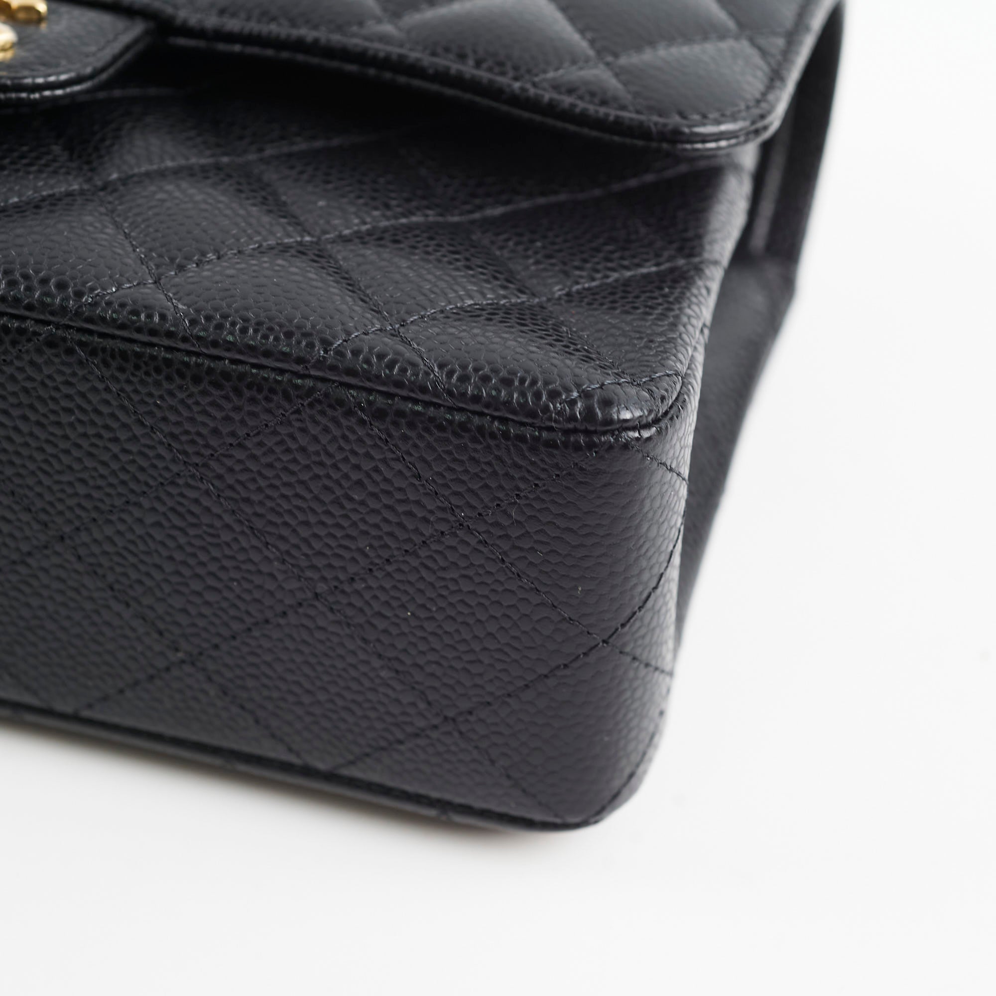 Chanel Small Caviar Leather Double Classic Flap Bag Black with Microchip - Luxury Designer Handbag for Women, Perfect for Evening Parties & Special Occasions