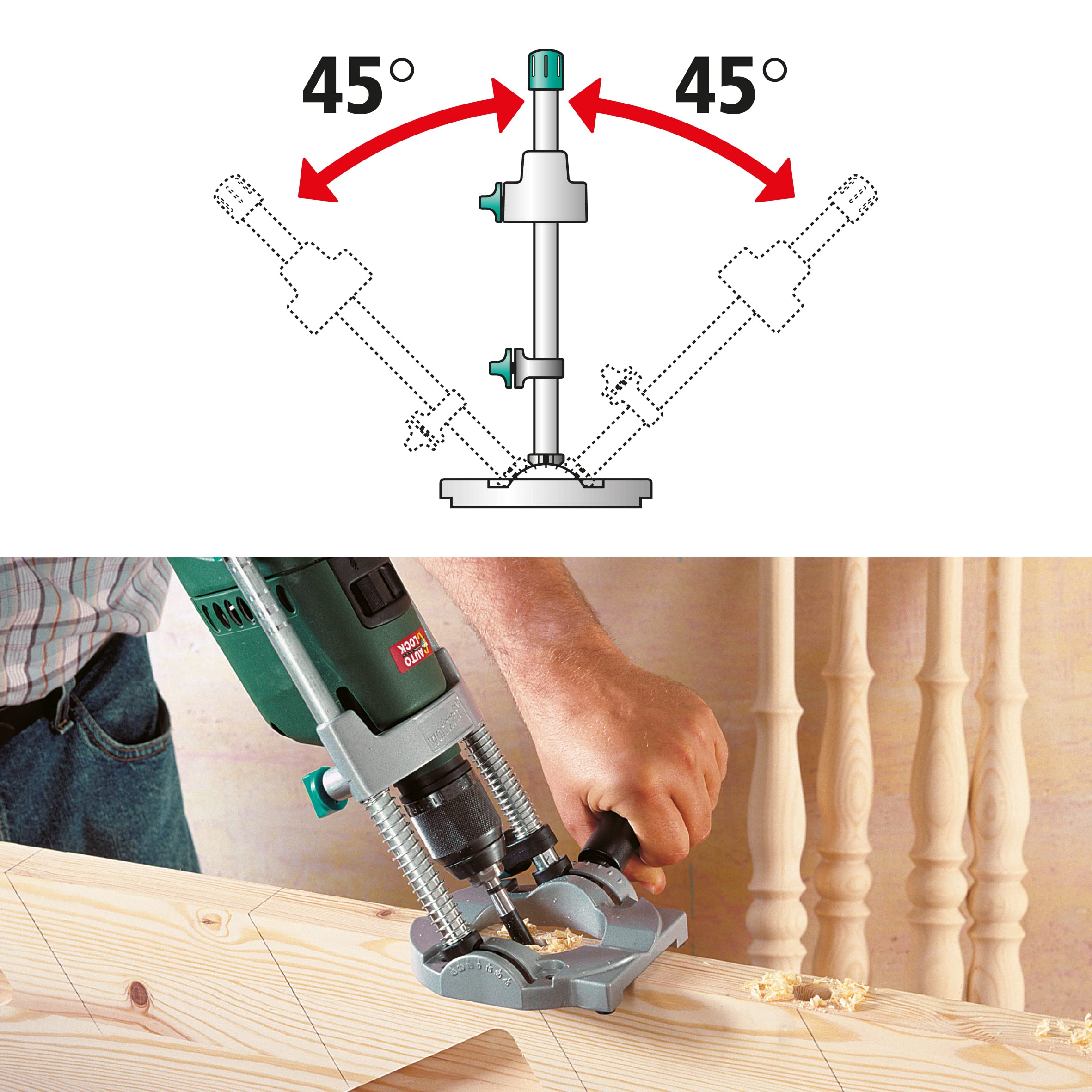 Wolfcraft 4522 Tec Mobil Drill Stand - Heavy Duty Portable Drill Press for Woodworking & Metalworking | Perfect for DIY Projects, Home Repairs & Professional Use